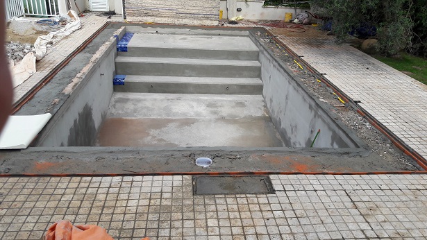 Piscina de alvenaria com formato orgânico reformada